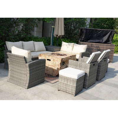 Coltson 10 - Person Patio Conversation Set with Cushions