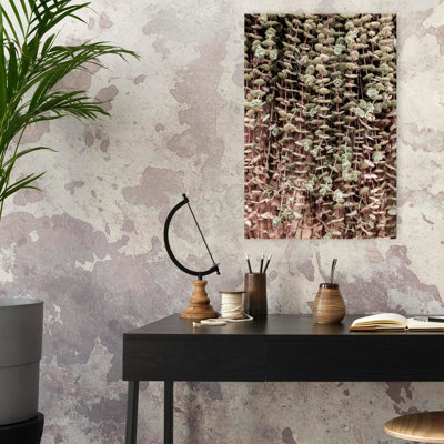 Art contemporain, paysage abstrait rétro, plante grasse