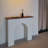 White + Walnut Solid Wood Freestanding Fireplace-116131395