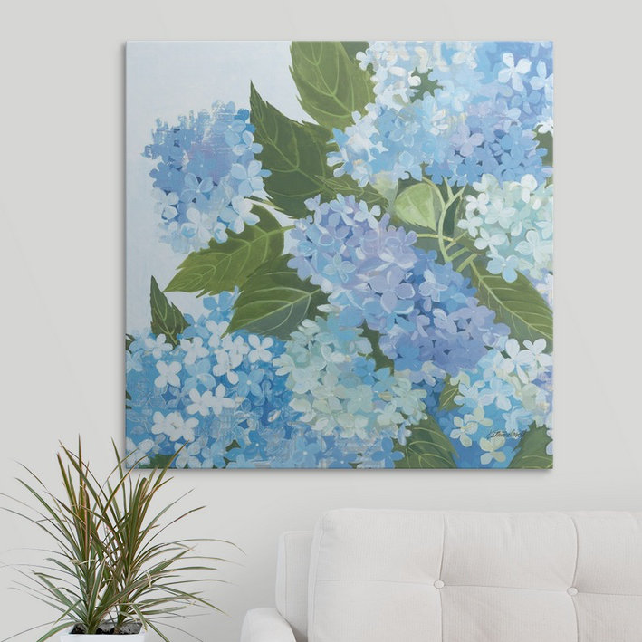 « i » kathrine lovell, reproduction d’art Decorative Hydrangea, H 30 po x l 30 po x P 1,5 po, Toile