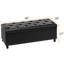 Banc de rangement avec repose-pieds, repose-pieds de 46 po en similicuir avec rangement pour le salon, banc de bout de lit pour la chambre à coucher, banc d'entrée avec rangement, noir