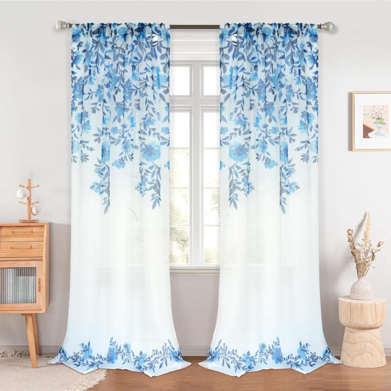 Paire de rideaux transparents Rhondi Ployester, L 52 po x L 84 po