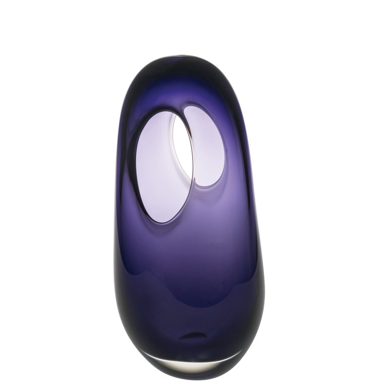 Vase de table en verre 14,57 po Unica, Mauve