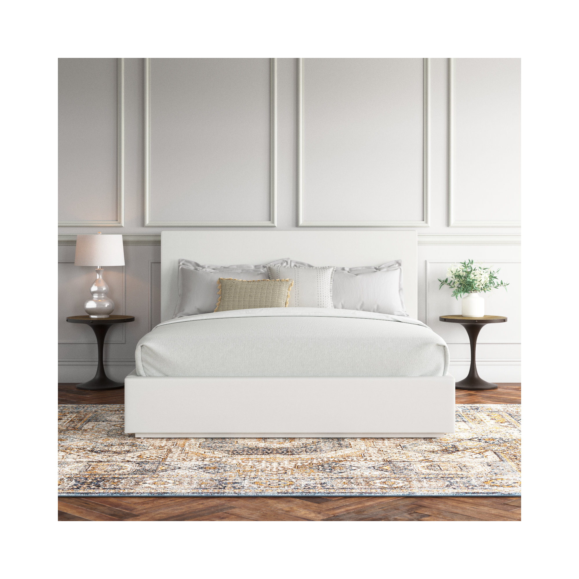 Baccarat Upholstered Bed, California King, Pearl