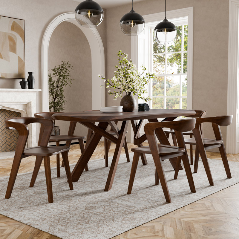 Rozella Solid Wood 7-Piece Dining Table Set