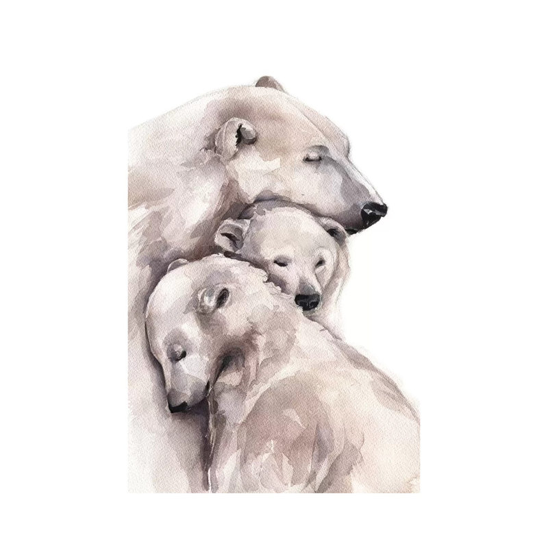 Polar Bear by Kira Balan - Wrapped Canvas Painting, 66.04 cm H x 45.72 cm W x 1.91 cm D