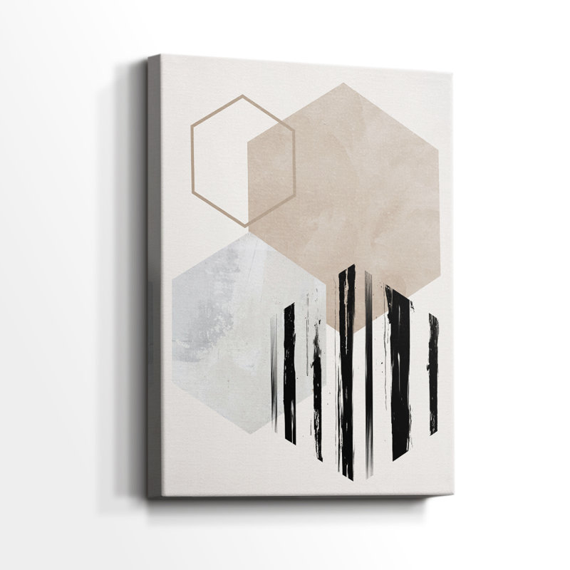 Affichage hexagonal I - Impression sur toile seulement - NON-CADRE, H 12 po x l 8 po