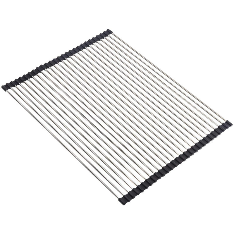 Panier à vaisselle en acier inoxydable, H 0,5 po x l 15 po x P 20,8 po, Noir