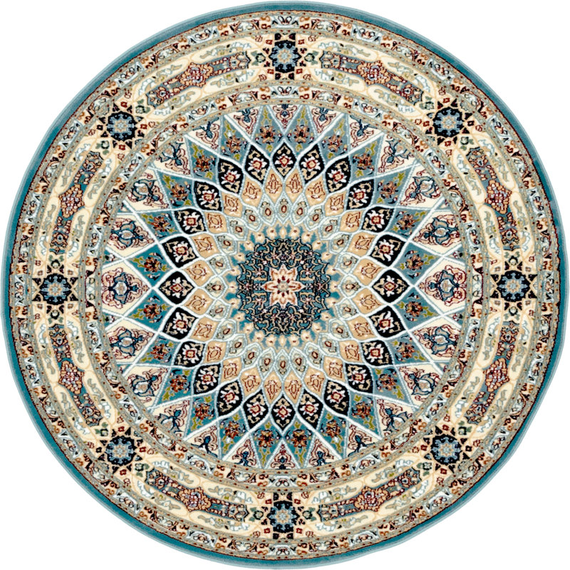 Tapis bleu Jackson Jackson, Rond 10pi, Blue