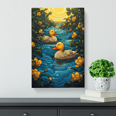 Rubber Ducks Nouveau No.2 - Wrapped Canvas