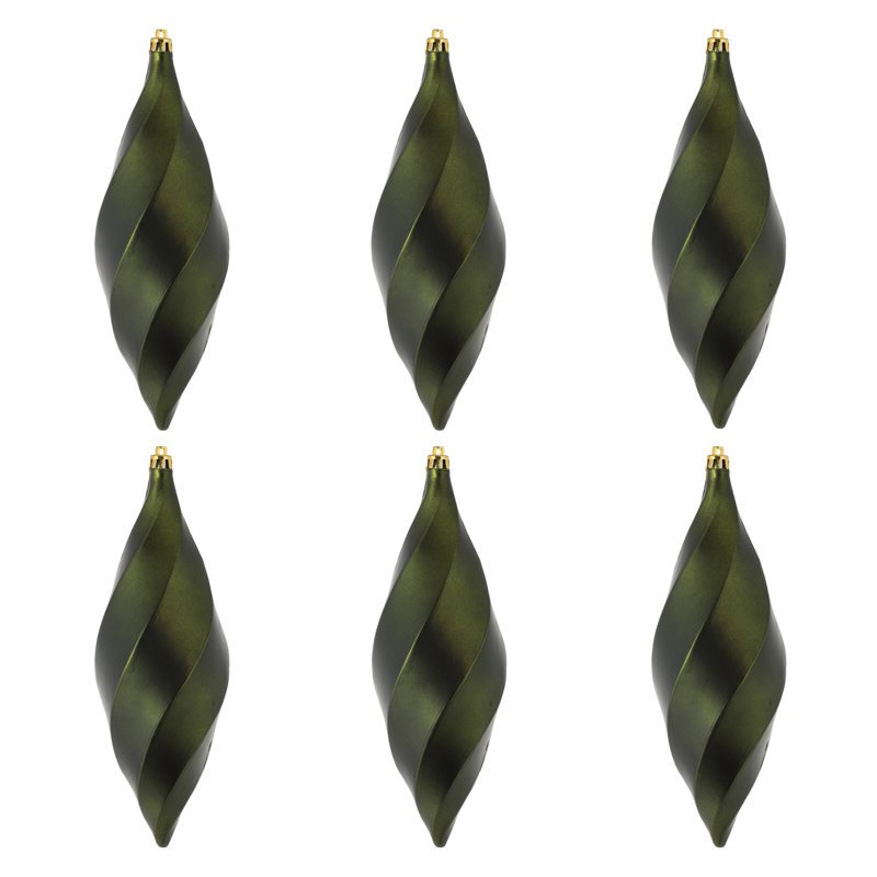 Solid Finial Ornament, Matte Moss Green
