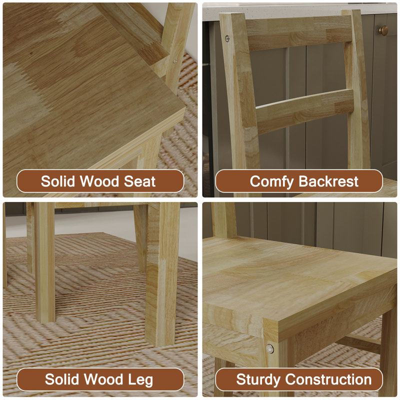 Solid Wood Dining Set, Yellow