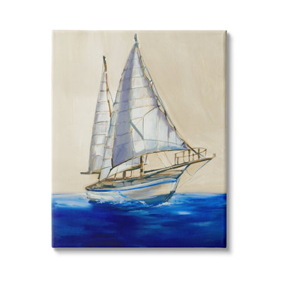 Voilier contemporain bleu profond par Liz Jardine 941