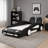 Twin Size Race Car-Shaped Platform Bed With Wheels-345662962
