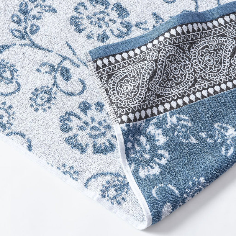 Modern Threads Ophelia 6-Piece Reversible Yarn Dyed Jacquard & Solid Towel Set – 100% Cotton, Quick Dry & Absorbent Bath, Hand & Washcloths