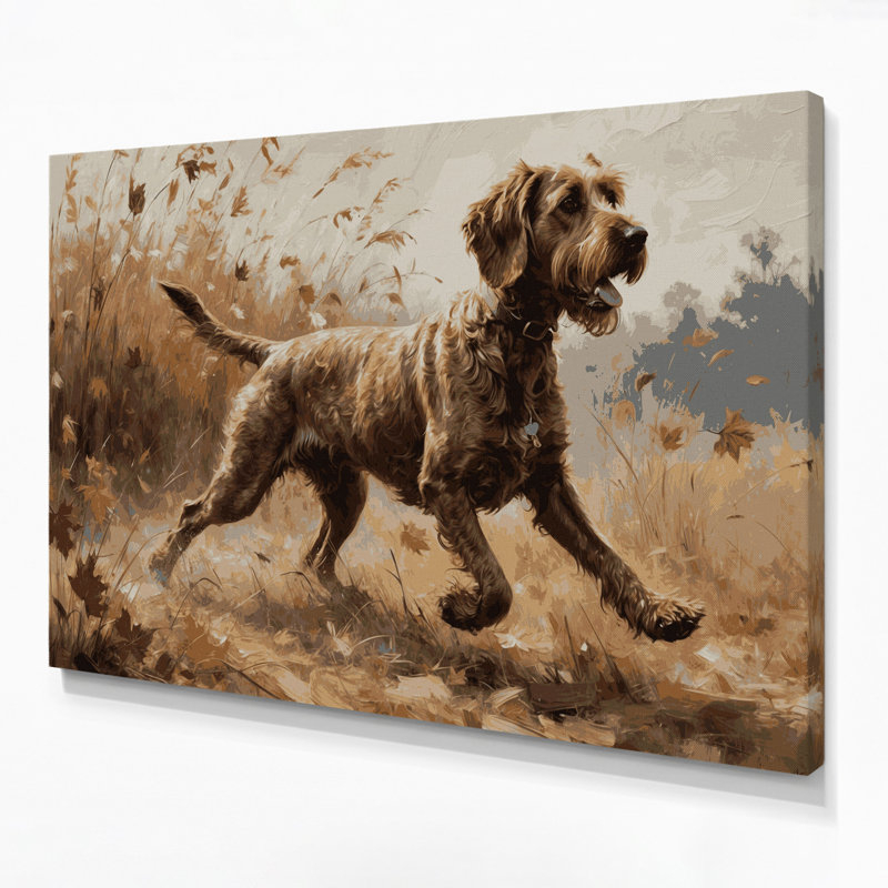 «Dogs Wirehaired Pointing Griffon», art mural sur toile, H 12 po x l 18 po