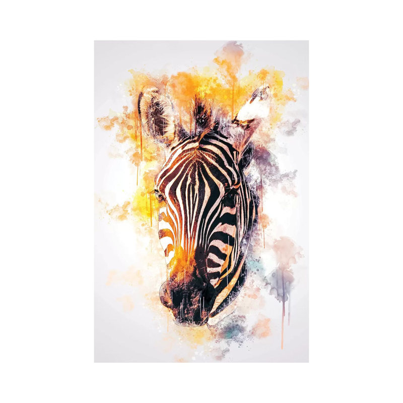 Zebra Head 1 Piece Wrapped Canvas Wall Art, 30.48cm H x 20.32cm W