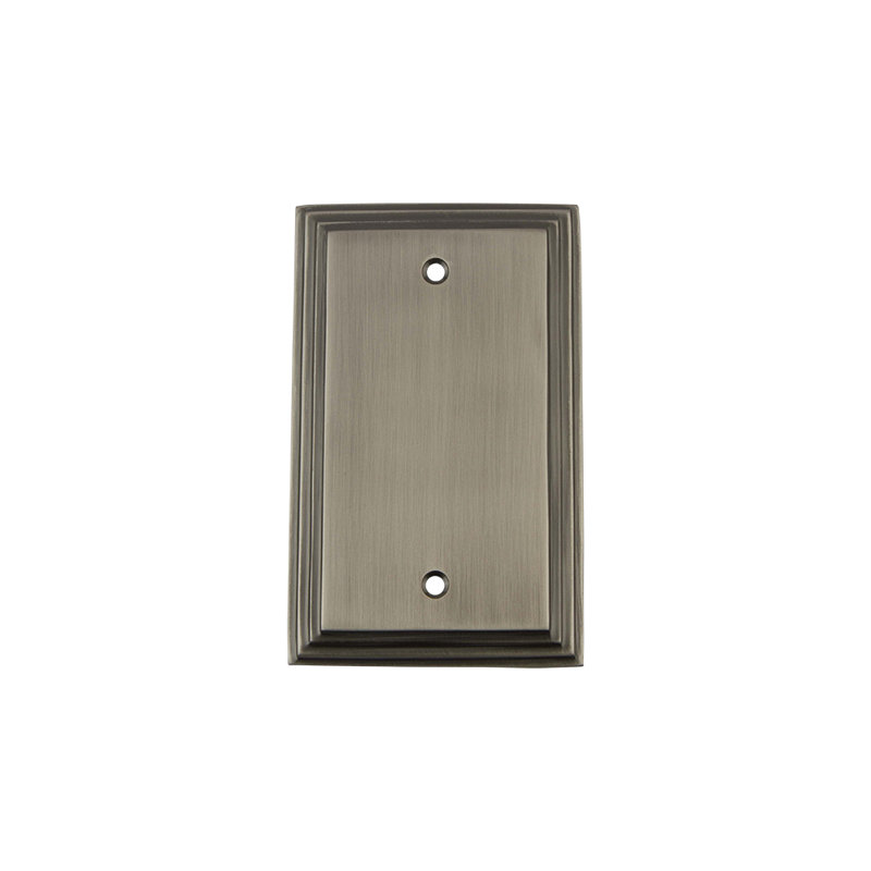 Deco Blank Wall Plate, Antique Pewter