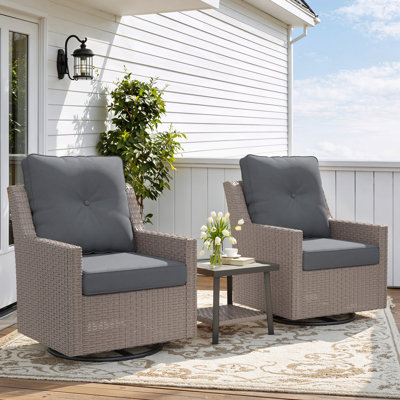 Ensemble de conversation 3 pièces pour patio avec coussins Alto