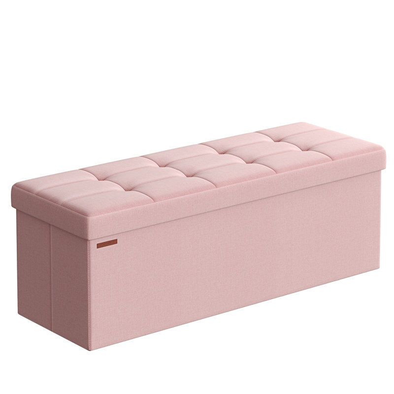Rosica Upholstered Storage Bench, Jelly Pink