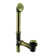 14" 20 Gauge Brass Tip-Toe Bathtub Leg Drain Assembly with 2-Hole Overflow - Fully Finished