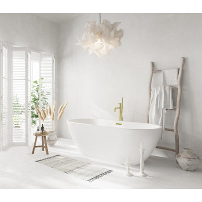Baignoire de 67 pouces en blanc brillant avec garniture