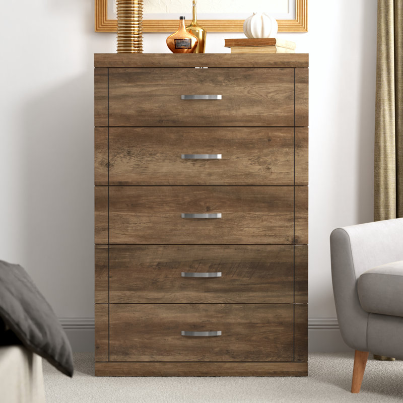 Avigail 5 Drawer 30.70'' W Dresser, Brown