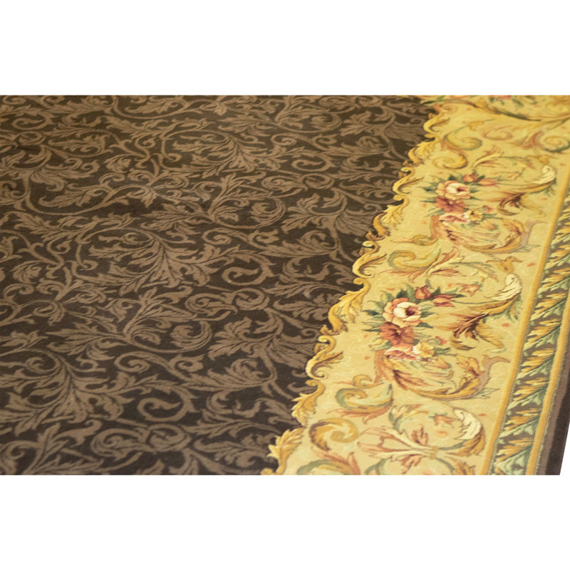 Tapis rectangulaire en laine noué à la main