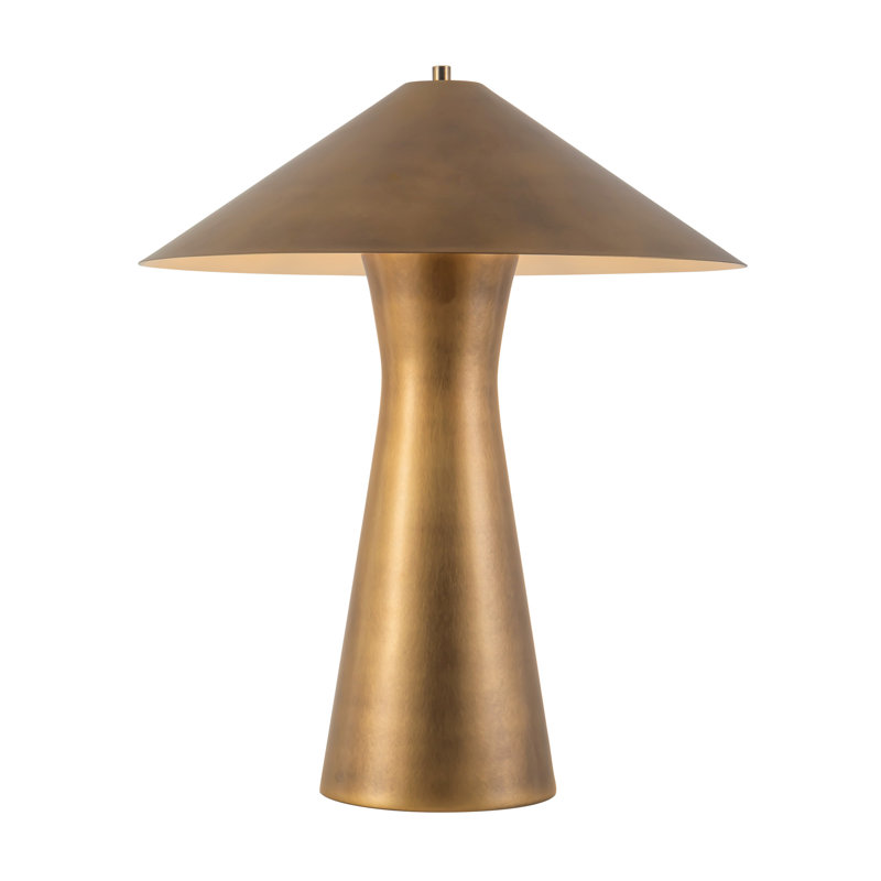 Blair 21-in Black Table Lamp, Vintage Brass