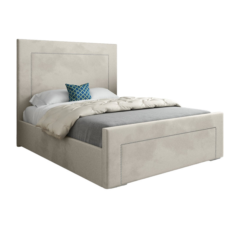 Anastasika Upholstered Bed, Double (4'6), Beige
