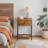 Industrial Brown Nightstand with Charging Station, Rustic Bedside Table-377009668-375396293