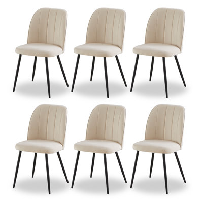 Velvet/Faux Leather Upholstered Modern Armless Dining Chair with Adjustable Feet