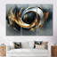 Formes et lignes abstraites noires et dorées IV - Formes abstraites, art mural-107213555-107213557