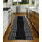 Custom Size Runner Rug 26 Inch Wide Choose Your Length Greek Key Meander Design Black Silver Color-492222856