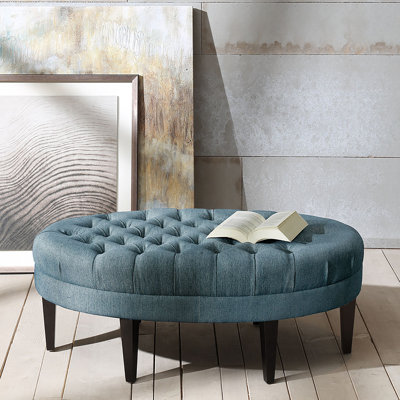 Martin Button Tufted Oval Cocktail Ottoman