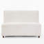 Causeuse en tissu 49 po Beige Boucle - coussin éponge 25D, pieds brun clair, canapé moderne pour le salon