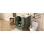 Meuble-lavabo moderne de 24 po avec lavabo en céramique, porte à fermeture douce, 3 tiroirs, poignées dorées et support de porte pour un rangement peu encombrant-808648407