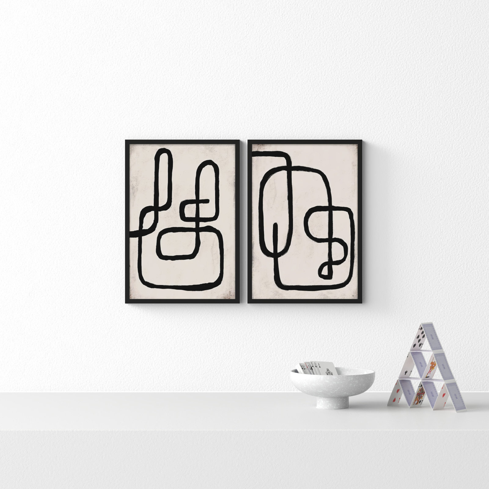 Linework by StudioM, Black Framed Paper, 20" H x 28" W x 1.25" D