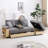 Convertible Sleeper Sofa Couch,Multifunctional Double Folding Sofa Bed,Storage Ottoman And Sofa Arm With  Box And Drawer, Drop Down Table With 2Cup Holders For Living Room,Apartment,Office,Grey