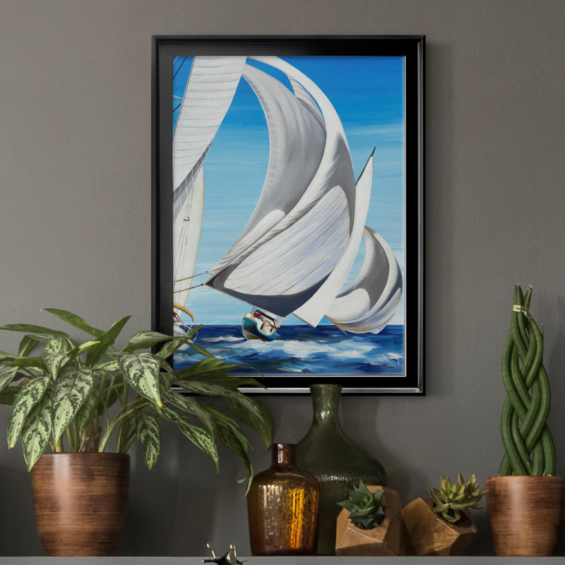 Toile encadrée de qualité supérieure «On the Open Seas» - prête à être accrochée, H 18,5 po x l 24,5 po x P 1,5 po