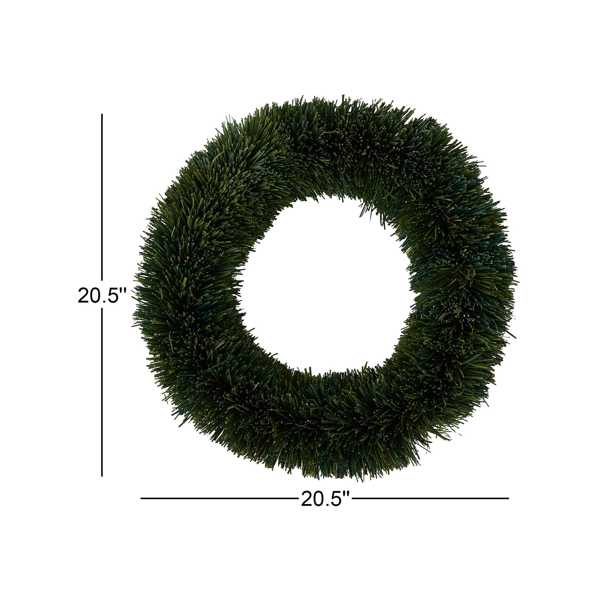 Natural Fibers Wreath, Green, 20.5" H x 20.5" W x 5" D