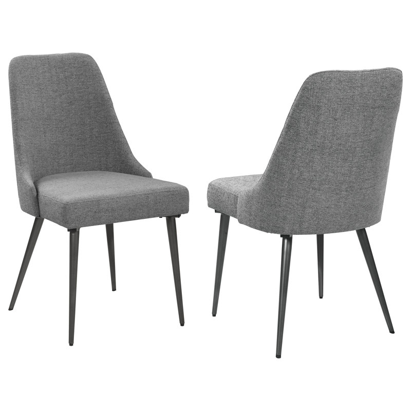 Chaises de salle à manger rembourrées Bridlington (ensemble de 2) gris