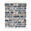 Papier peint contemporain de style loft, imitation brique rustique vieillie, orange, bleu et gris.-112295915