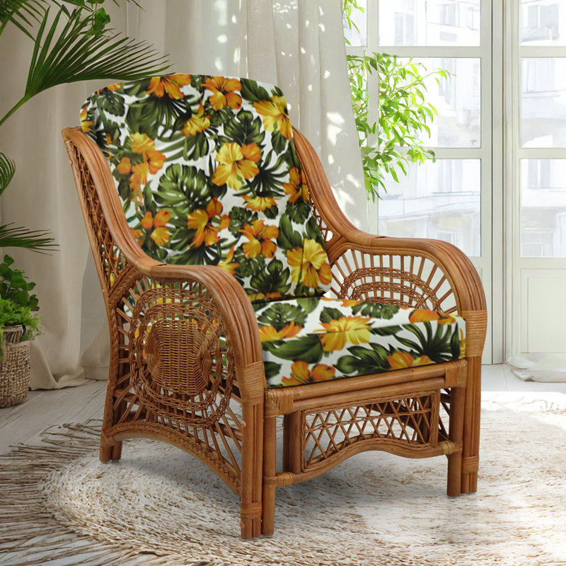 Fauteuil d'appoint Malibu Lounge Living, Vert / jaune tropical