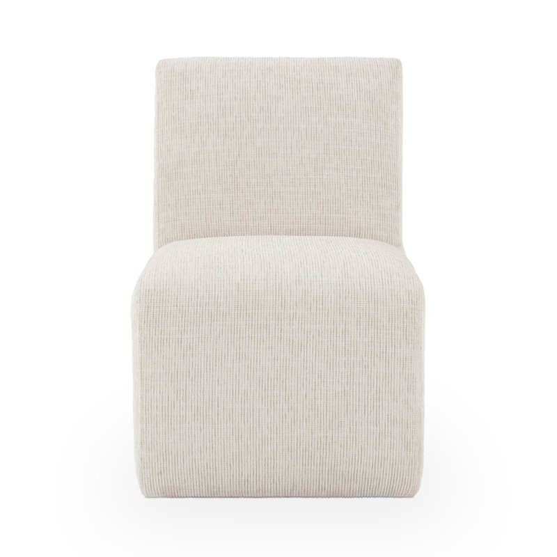 Chaise rembourrée en tissu Brighton, Beige vanille