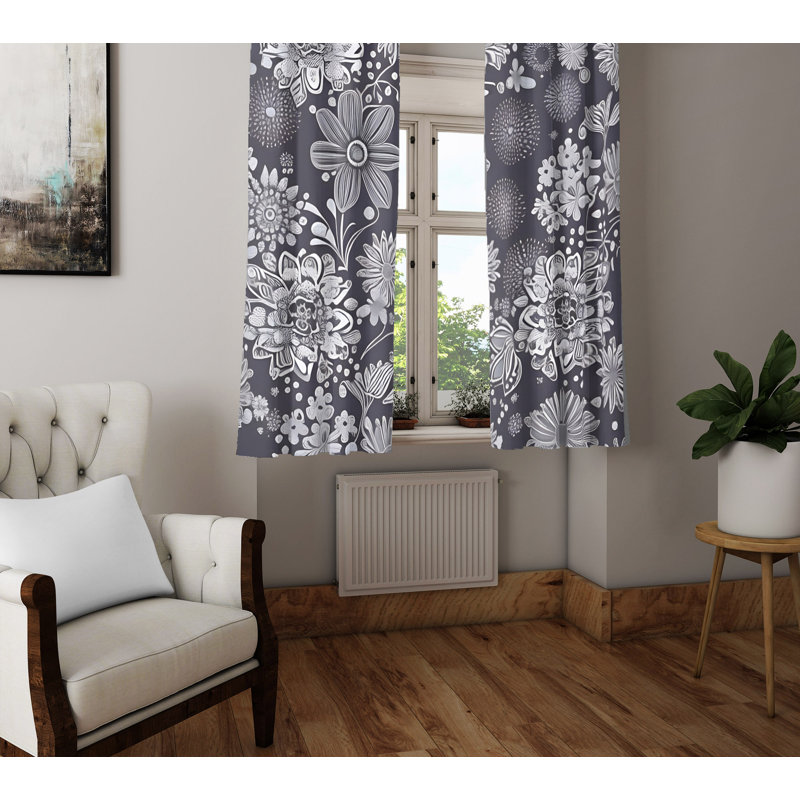 Paire de rideaux semi-transparents en polyester Devunta, L 20 po x L 61 po