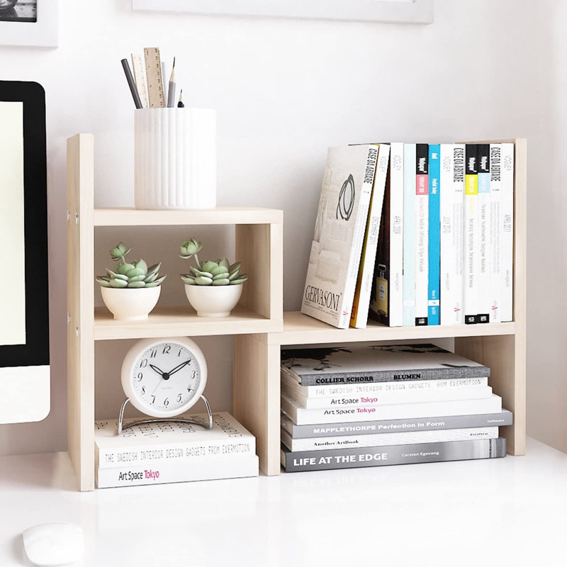Bibliothèque de bureau blanche, organisateur de bureau en bois manufacturé pour bureau et dortoir, Bois blanc