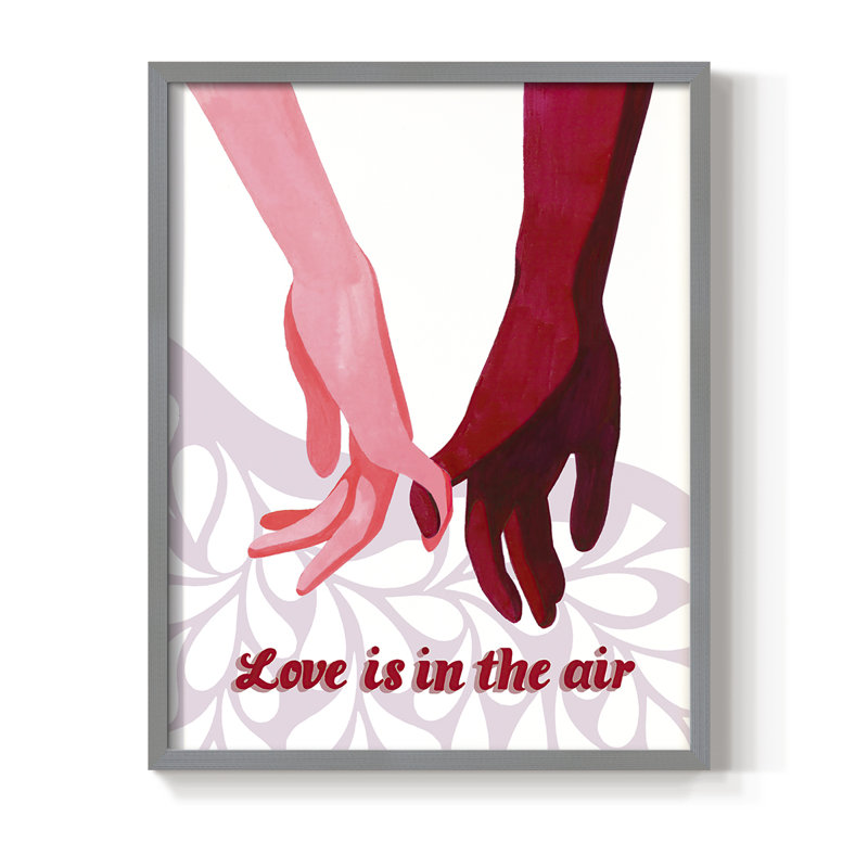 «Groovy Love II», reproduction encadrée - bois massif, Gris, H 11 po x l 9 po
