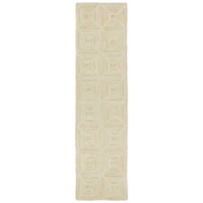 Tapis carré ivoire / beige à treillis naturel Jaipur Living Naturals Tobago (8 pi²)