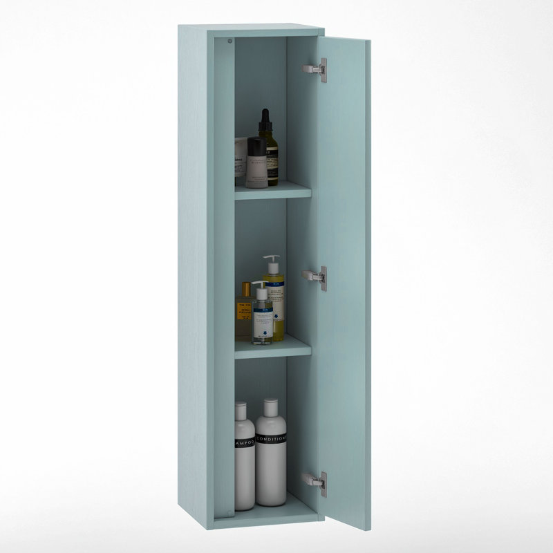 Amalfi bathroom tall unit 30x27x140cm, Terracotta color, 1 door with soft-close system, elegant vertical storage, wall-mounted – 